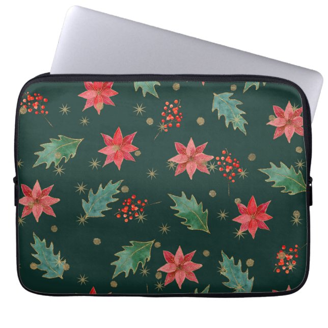 Traditioneel kerstfeest laptop sleeve (Voorkant)