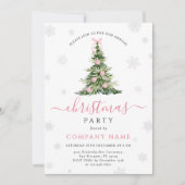Traditioneel kerstfeest met roze lint boom kaart (Voorkant)