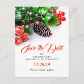 Traditioneel kerstfeestje Save the Date Aankondigingskaart (Voorkant)