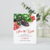 Traditioneel kerstfeestje Save the Date Aankondigingskaart (Staand voorkant)