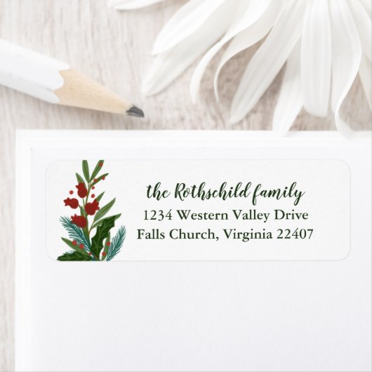 Traditioneel kerstgroen en lente etiket (Insitu)