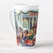 traditioneel kerstinkopen latte mok (Linkerhoek)