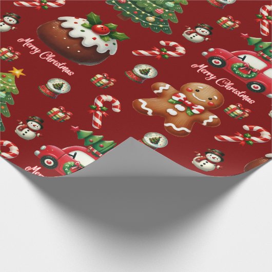 Traditioneel kerstinpakpapier cadeaupapier (Hoek)