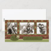 Traditioneel kerstkaarttrio feestdagenkaart (Voorkant / Achterkant)
