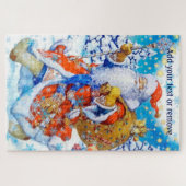 Traditioneel kerstkerstbericht, briefkaart, legpuzzel (Horizontaal)