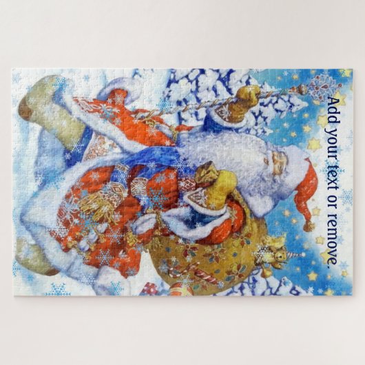 Traditioneel kerstkerstbericht, briefkaart, legpuzzel (Horizontaal)