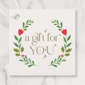 Traditioneel kerstkransgeschenk bedankjes labels (Voorkant)