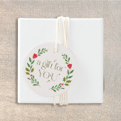 Traditioneel kerstkransgeschenk bedankjes labels