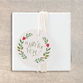 Traditioneel kerstkransgeschenk bedankjes labels