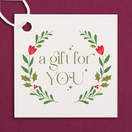 Traditioneel kerstkransgeschenk bedankjes labels