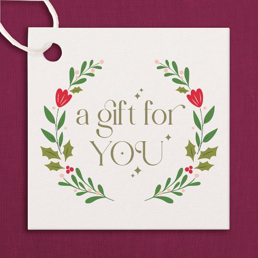 Traditioneel kerstkransgeschenk bedankjes labels