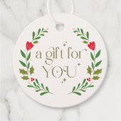 Traditioneel kerstkransgeschenk bedankjes labels (Voorkant)