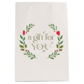 Traditioneel kerstkransgeschenk medium cadeauzakje (Voorkant)