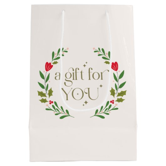 Traditioneel kerstkransgeschenk medium cadeauzakje (Achterkant)