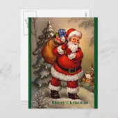 Traditioneel  Kerstman Kopie Kerst Briefkaart (Voorkant / Achterkant)