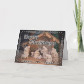 Traditioneel Kerstmis houten kerststal scène Kaart (Achterkant)