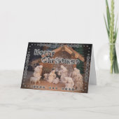 Traditioneel Kerstmis houten kerststal scène Kaart (Voorkant)