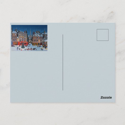 TRADITIONEEL KERSTMIS Winter Town Briefkaart (Achterkant)