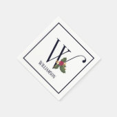 Traditioneel kerstmonogram Initiaal W-papier Servet (Hoek)