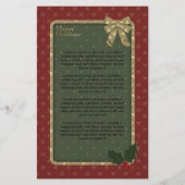 Traditioneel kerstontwerp briefpapier (Voorkant)