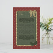 Traditioneel kerstontwerp briefpapier (Staand voorkant)