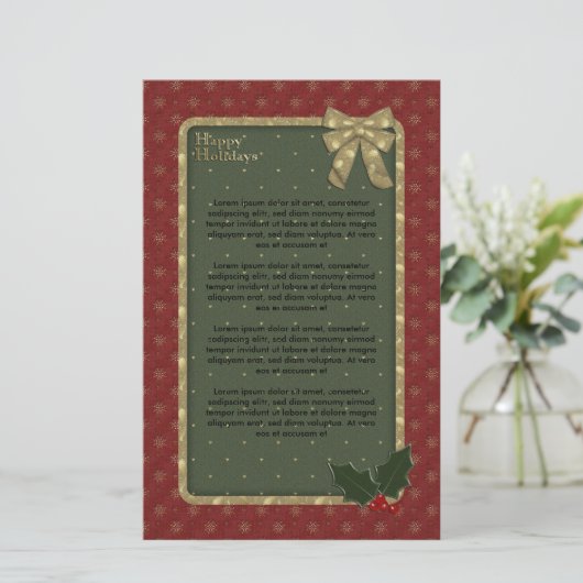 Traditioneel kerstontwerp briefpapier (Staand voorkant)