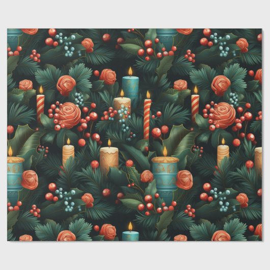 Traditioneel kerstontwerp cadeaupapier (Vlak)