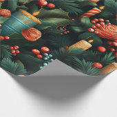 Traditioneel kerstontwerp cadeaupapier (Hoek)