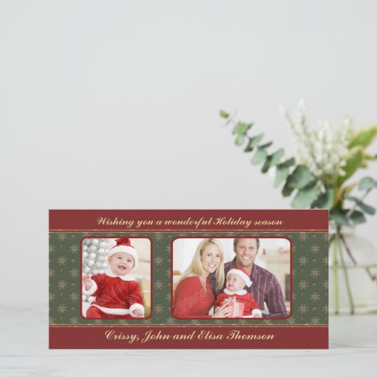 Traditioneel kerstontwerp feestdagenkaart (Staand voorkant)