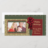 Traditioneel kerstontwerp feestdagenkaart (Voorkant / Achterkant)