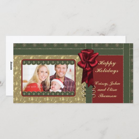 Traditioneel kerstontwerp feestdagenkaart (Voorkant / Achterkant)