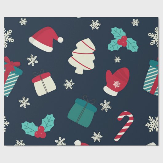 Traditioneel kerstpapier cadeaupapier (Vlak)