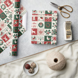 Traditioneel kerstpatroon Vakantieplaid Cadeaupapier