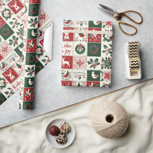 Traditioneel kerstpatroon Vakantieplaid Cadeaupapier (Crafts)