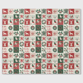 Traditioneel kerstpatroon Vakantieplaid Cadeaupapier (Vlak)