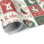 Traditioneel kerstpatroon Vakantieplaid Cadeaupapier (Rol Hoek)
