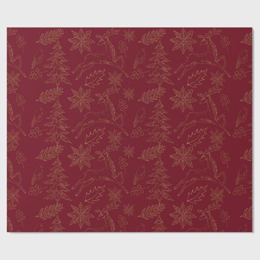 Traditioneel kerstpatroonpapier cadeaupapier (Vlak)