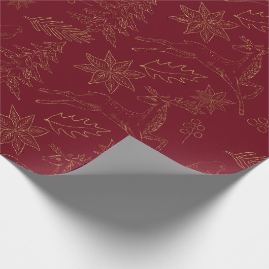 Traditioneel kerstpatroonpapier cadeaupapier (Hoek)