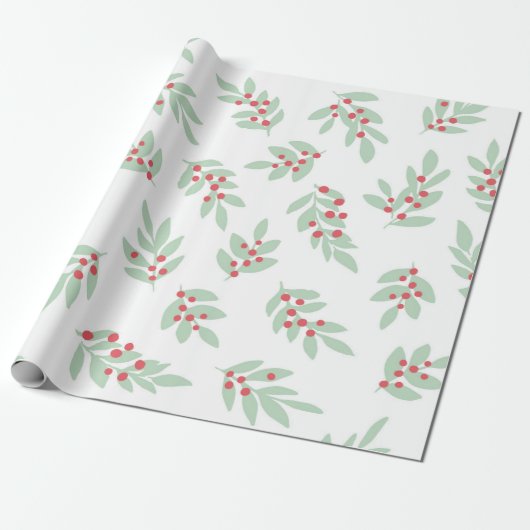 Traditioneel kerstpatroonpapier met mint cadeaupapier (Uitgerold)