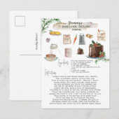 Traditioneel Kerstpuddingrecept | Vakantie Briefkaart (Voorkant / Achterkant)