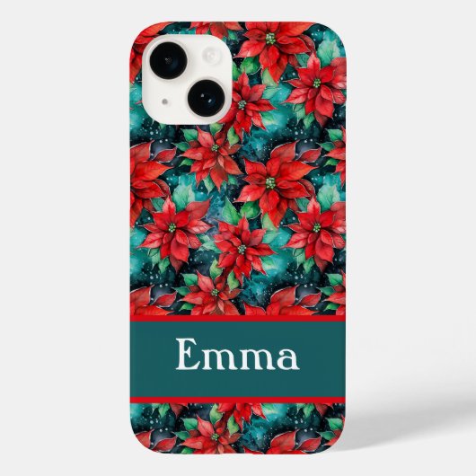 Traditioneel kerstpunsettiaspatroon  Case-Mate iPhone case (Achterkant)