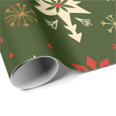 Traditioneel kerstsneeuwvlok patroon cadeaupapier (Rol Hoek)