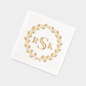 Traditioneel Klassiek Bloemenkrans Monogram Folie Servetten (Links)
