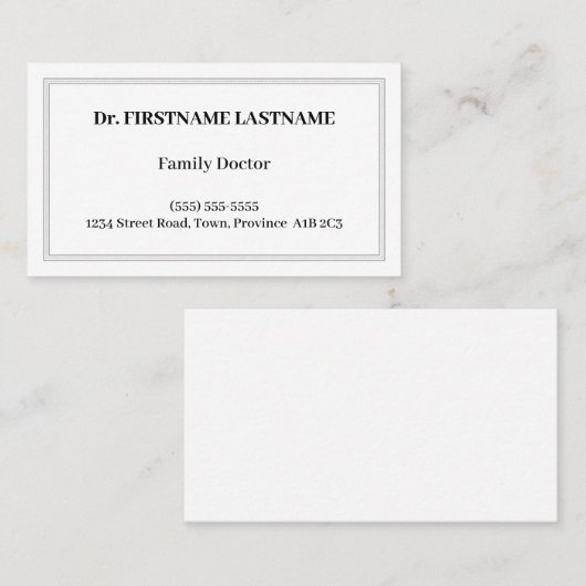 Traditioneel, klassiek en Visitekaartje (Voorkant / Achterkant)