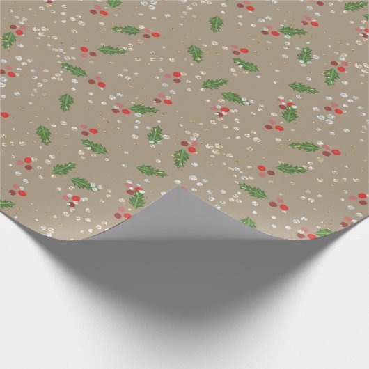 Traditioneel/klassiek kerstbloemenpapier cadeaupapier (Hoek)