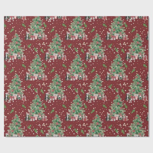 Traditioneel/klassiek kerstboompapier cadeaupapier (Vlak)