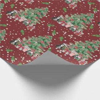 Traditioneel/klassiek kerstboompapier cadeaupapier