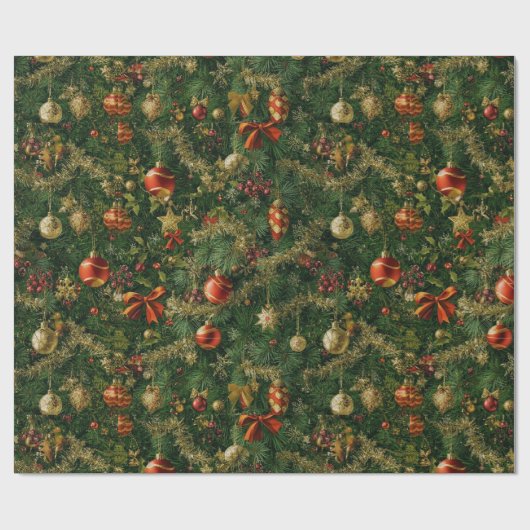 Traditioneel/klassiek kerstpapier cadeaupapier (Vlak)