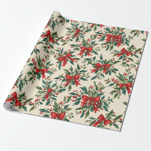 Traditioneel/Klassiek Kerstpapier Cadeaupapier (Uitgerold)