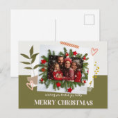 Traditioneel klassiek thema feestdagenkaart (Voorkant / Achterkant)